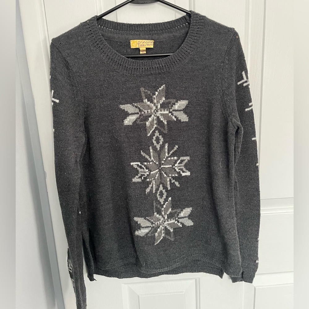Grey Snowflake Princess Vera Wang sweater